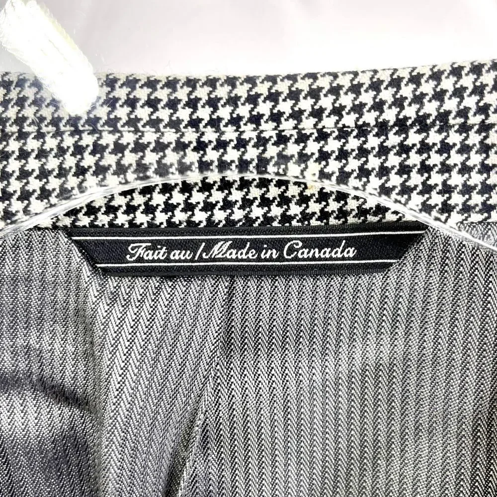 JACK VICTOR Cashmere Black White Houndstooth Blazer Suit Jacket